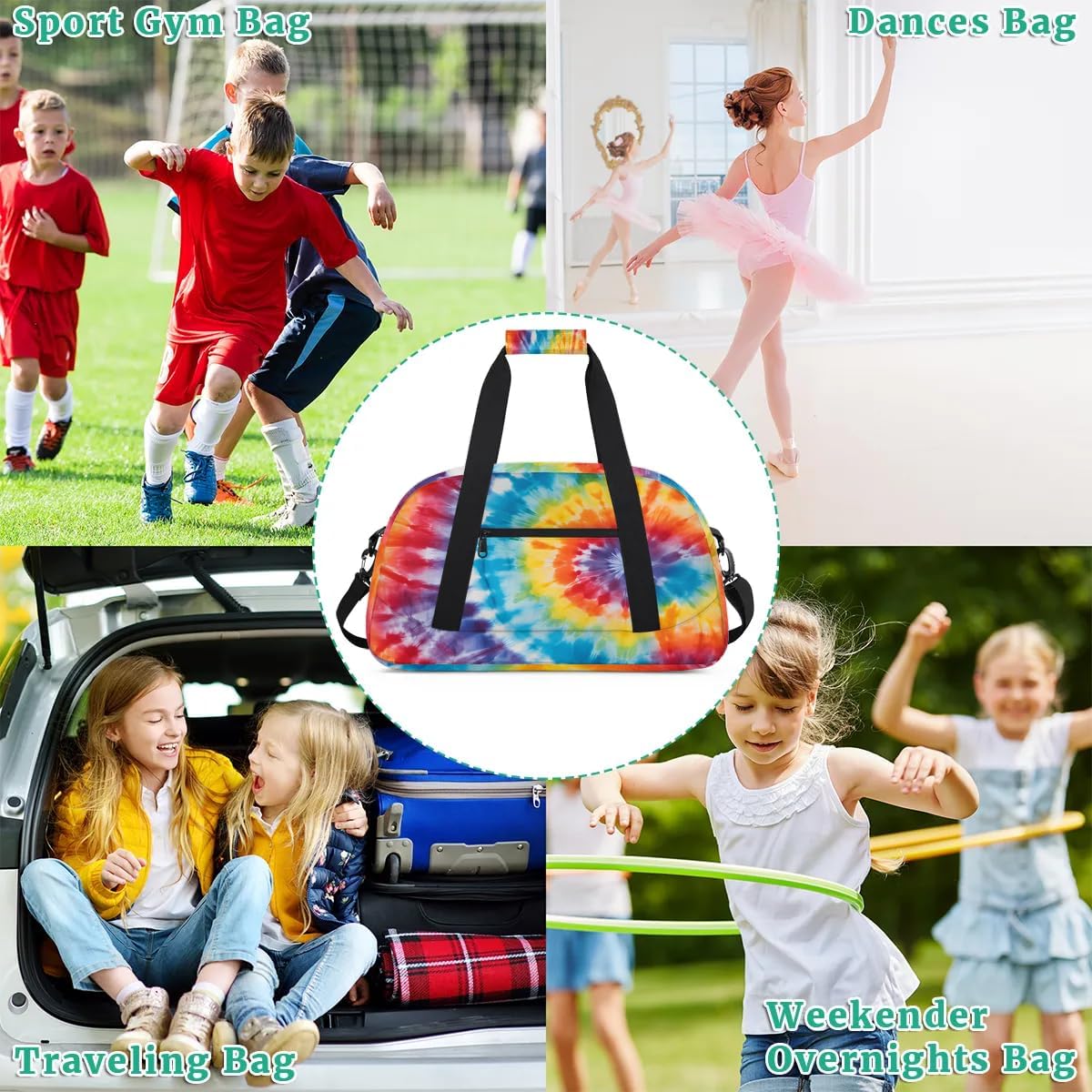 Sports Duffle Bags Travel Duffle Bag Gym Bag Abstract Tie Dye Weekender Travel Bag Waterproof Overnight Bag Carry On Travel Tote Bag Dance Bags