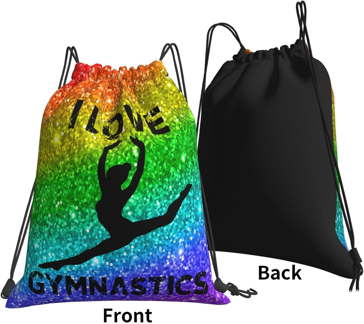 Gymnastics Drawstring Backpack Gym String Bag Drawstring Sackpack Sport For Womens Mens