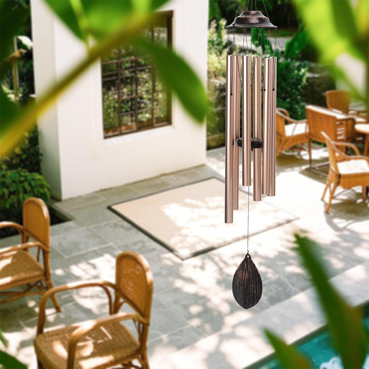 MUMTOP Wind Chimes for Outside - Deep Tone Memorial Sympathy Wind Chimes Outdoor, 38.5 Inch Windchimes Clearance for Garden, Patio,Yard Decor Gift (Golden)