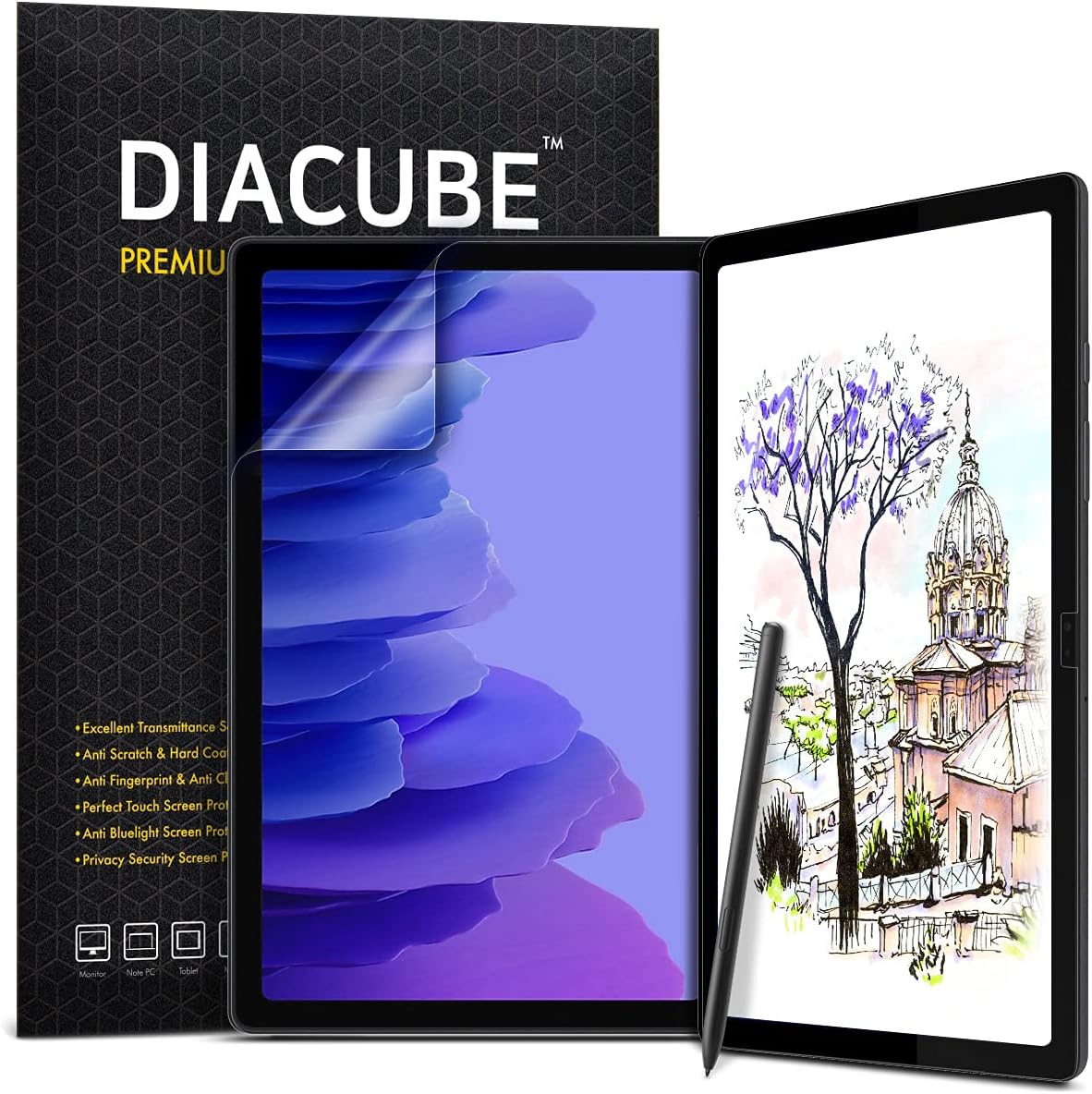 [1+1 Pack For Galaxy Galaxy Tab A7 10.4, Paperfeel Screen Protector 1pc + Anti Glare Protector 1pc, Matte Anti Glare Anti Fingerprint Film with Blue Light Cut Filter, Compatible with S Pen