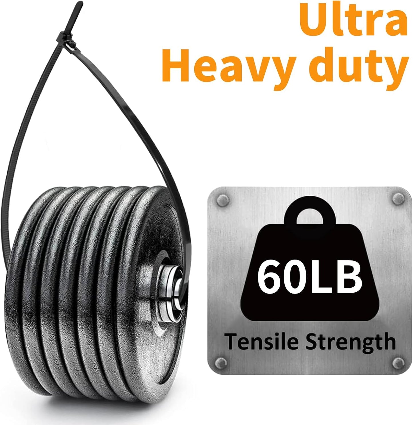 100 Pack Reusable Zip Ties 18 Inch Heavy Duty UV Resistant Cable Ties Black | Reusable Trigger Release / Heavy Duty Nylon / UV Weatherproof / Non-Slip Self-Locking / Smooth Round Ending No Hurt