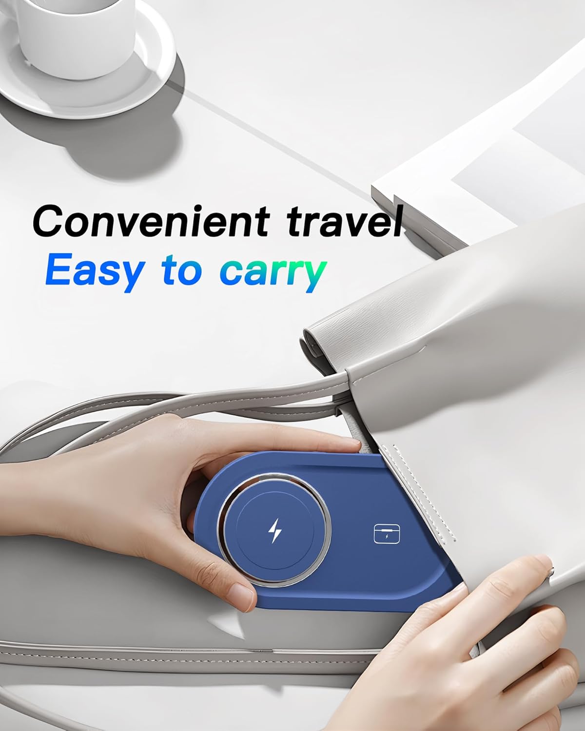 Foldable 3 in 1 Wireless Charging Station for Apple Mag-Safe Charger Stand | Fast Magnetic Wireless Charger Station for iPhone 17 Air 16 15 14 13 12, Apple Watch, AirPods Pro/4/3/2 (Sapphire Blue)