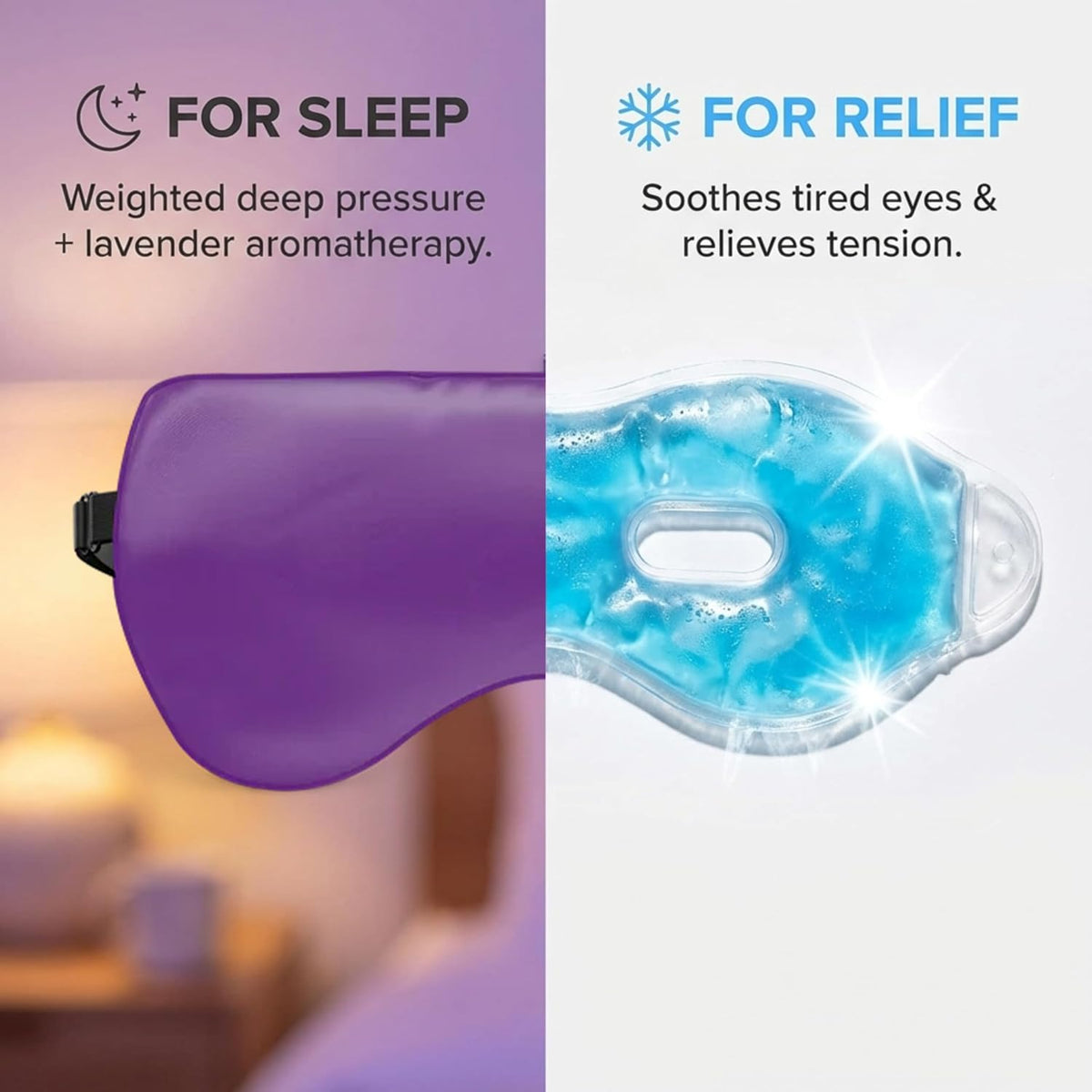 ASUTRA Silk Eye Pillow for Sleep, Purple - Filled w/Lavender (One Size)