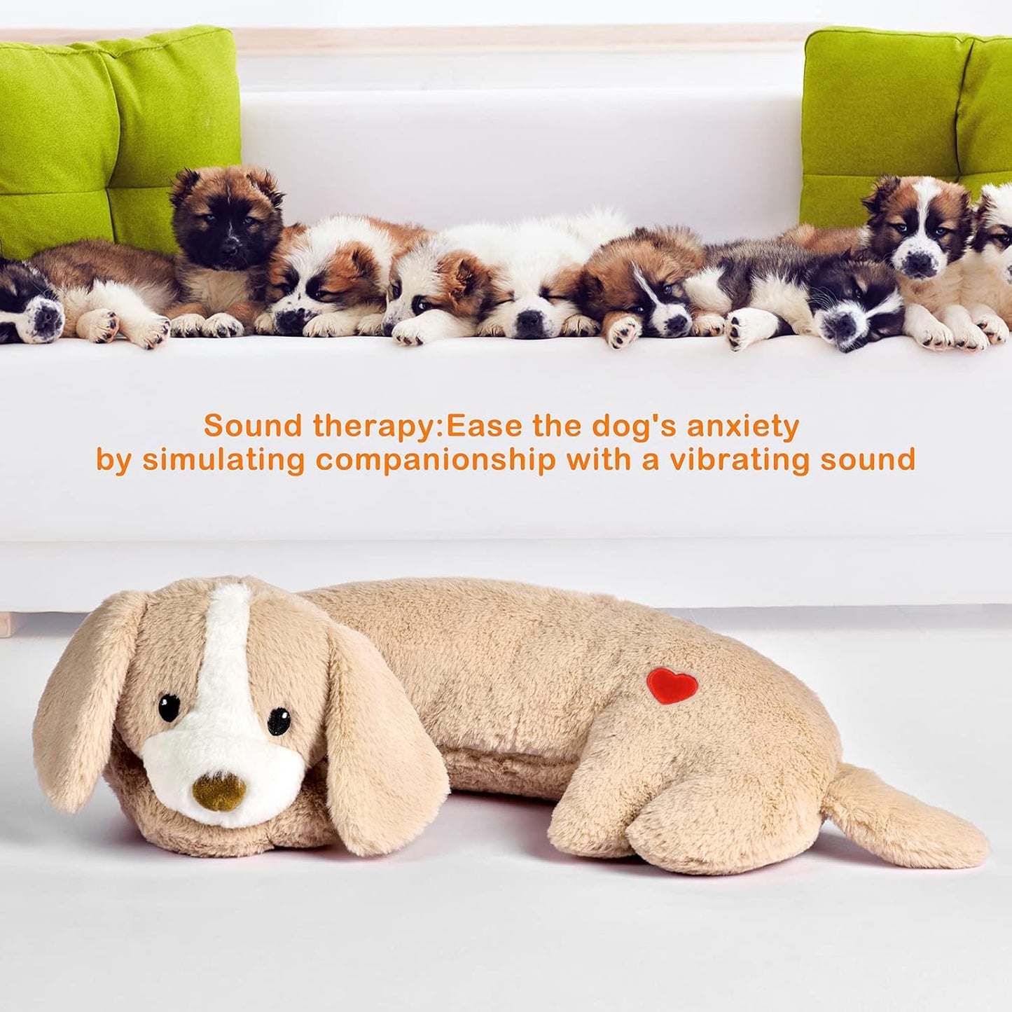 Moropaky Puppy Heartbeat Toy Heartbeat Stuffed Toy for Dogs, Dog Heartbeat Toy for Pet Anxiety Relief Sleep Aid Cuddle Comfort Calming Crate Kennel Training, Puppy Essentials