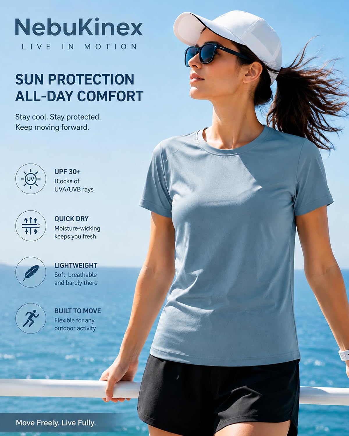 6 Pack Workout Tops for Women Short Sleeve UPF Sun Protection Athletic T Shirts Quick Dry Tennis Yoga Running Crew Neck Tee