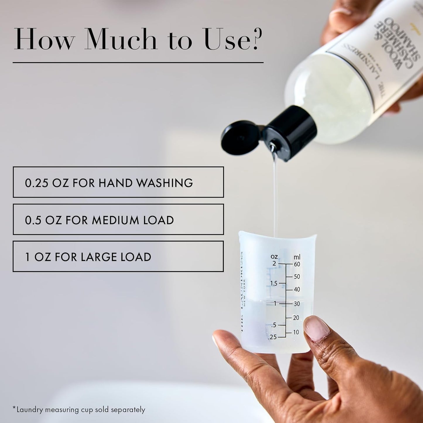 The Laundress Wool & Cashmere Shampoo, 31 Loads, Concentrated Liquid Laundry Detergent, Cedar Scent, Gentle Cold-Water Hand or Machine Wool Wash for Delicate Fabrics - Merino, Mohair & Knit Blends