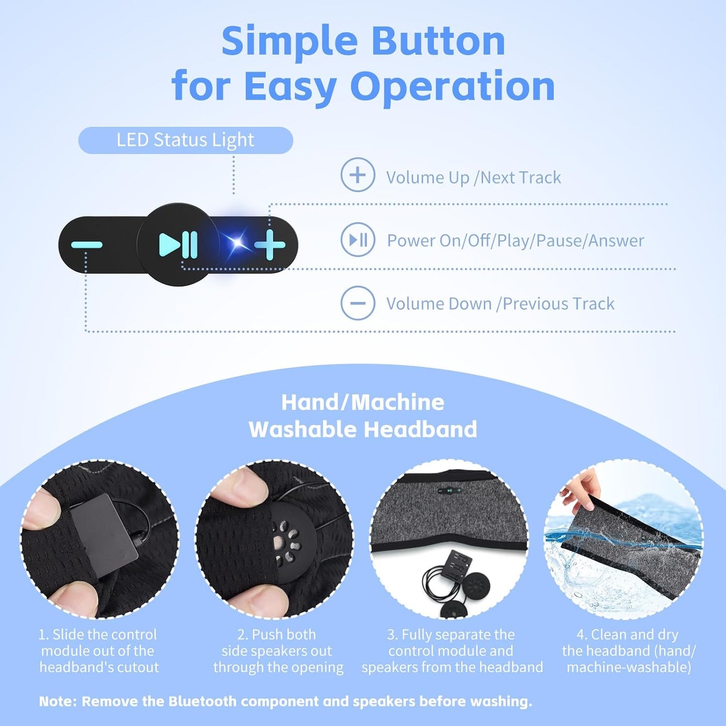 2 Pack Sleep Headphones Bluetooth 6.0 Headband, 20Hr Headband Headphones with HD Stereo Speakers, Sports Wireless Earphones for Side Sleepers Workout Yoga Travel Meditation, Gifts for Women Men