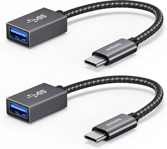 Syntech USB-C to USB Adapter 2 Pack, 10Gbps OTG for iPhone, iPad & MacBook