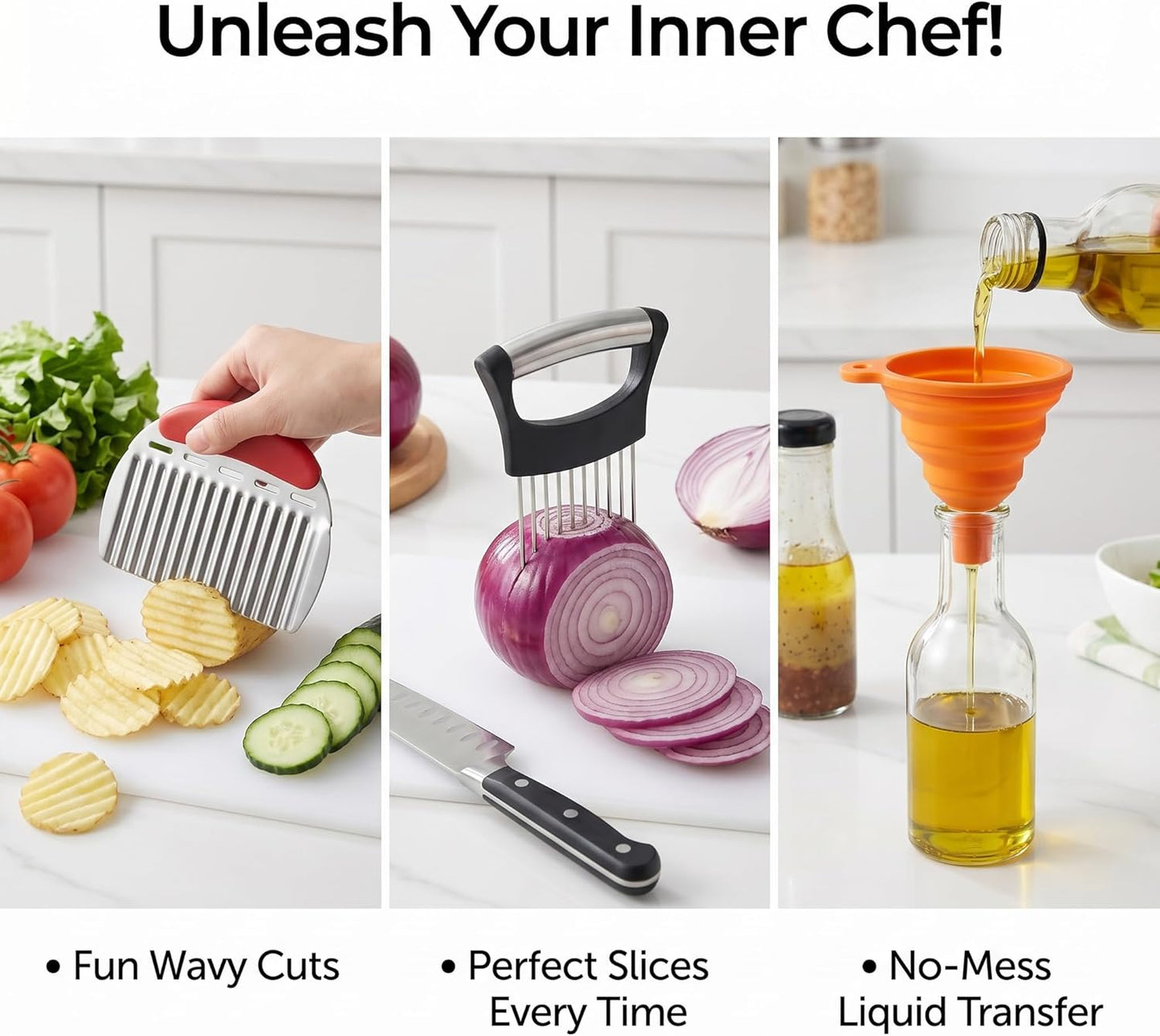 13-Piece Kitchen Gadget Set (Includes Storage Basket) — Features Kitchen Shears, Garlic Press, Knife Sharpener, Julienne Peeler, Standard Peeler, Anti-Scald Tongs, and Bottle Opener — A Home Essential