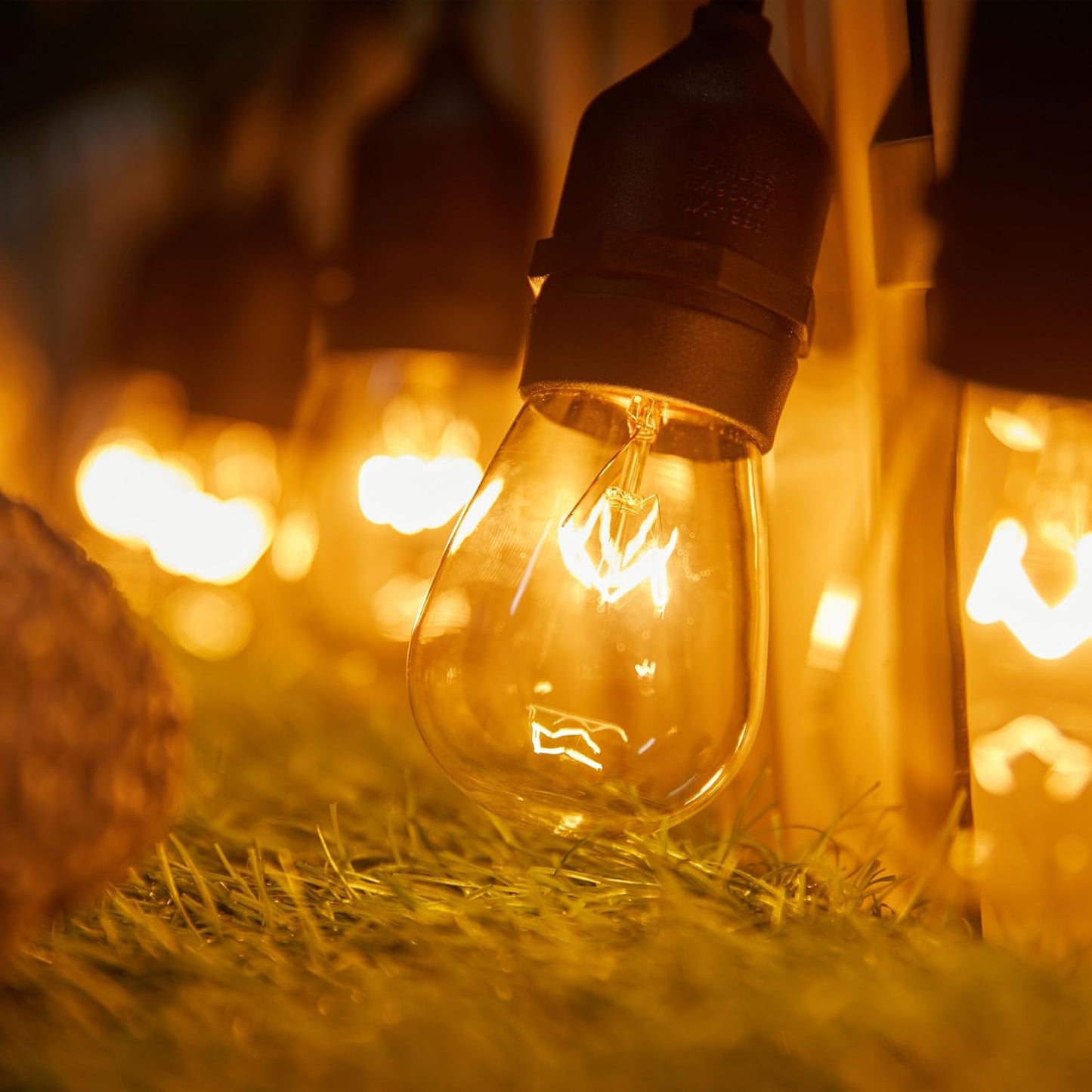 26 Pack S14 Incandescent Light Bulbs - 11W 2700K Warm White, Waterproof Glass, Dimmable E26 Edison Bulbs for Outdoor String Lights, Patio Lighting & Replacement Bulbs, UL Listed
