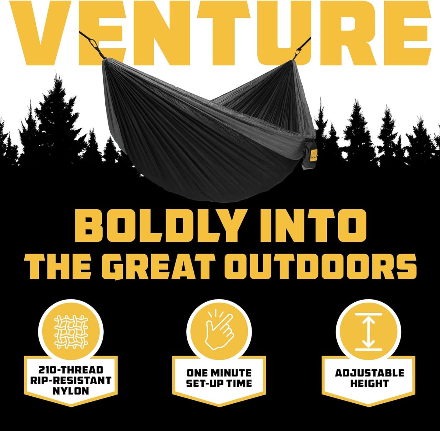 Wise Owl Outfitters Camping Hammock – up to 500lbs Portable Hammock with Tree Straps - Travel, Backpacking, Hiking, Outdoors Camping Gear - Single or Double