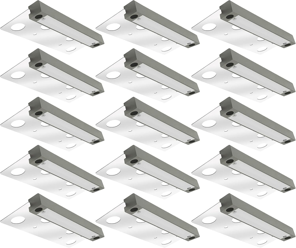 GKOLED 20-Pack 6.8 Inches Low Voltage Hardscape Light with Frosted Lens, 12V AC/DC Retaining Wall Lighting, 4W 2700K Paver Wall Lights, Outdoor Step Lights, Die-cast Aluminum Housing, Gray, UL Listed