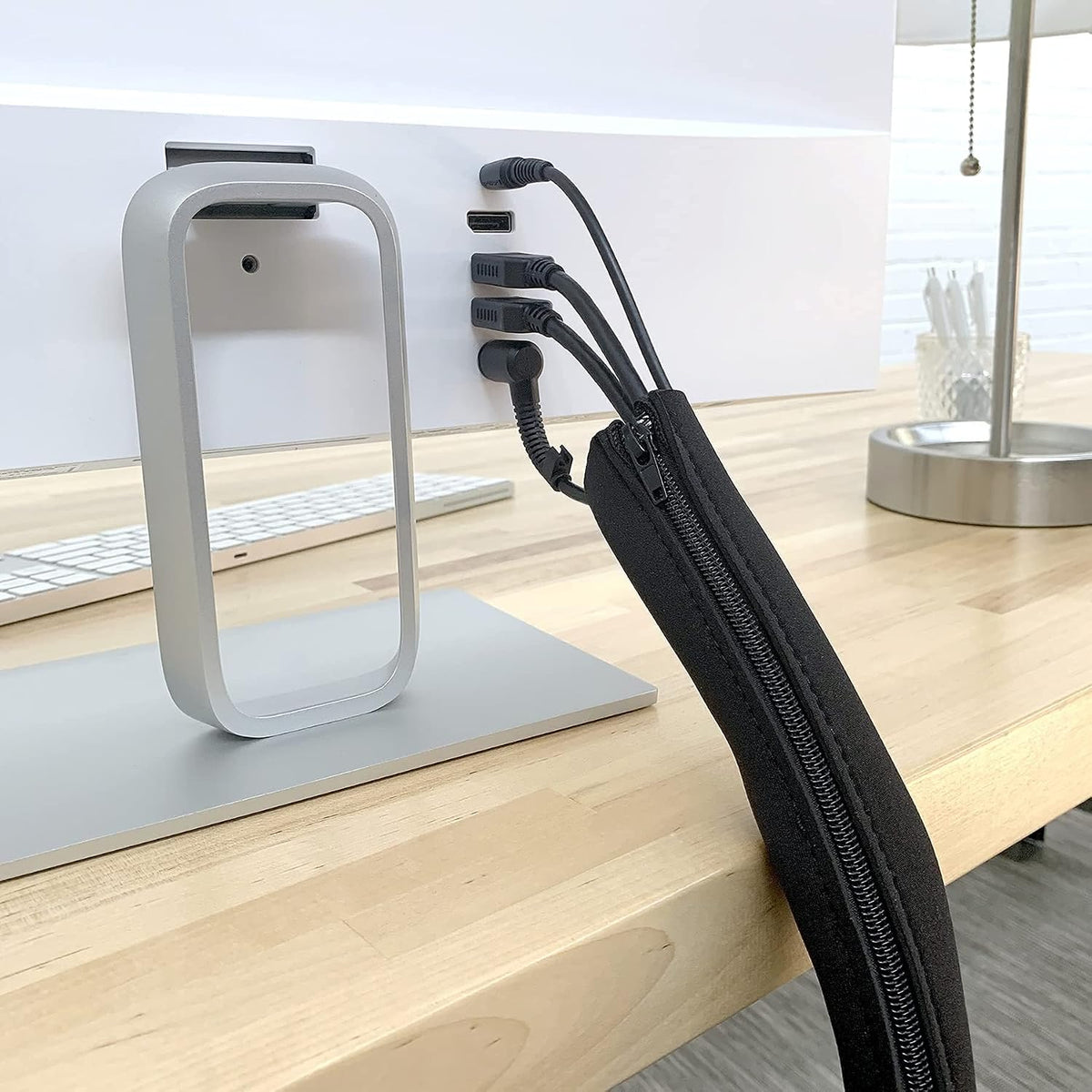 Zipper Cable Sleeve by Wrap-It Storage - 36" x 4" (2-Pack) Black