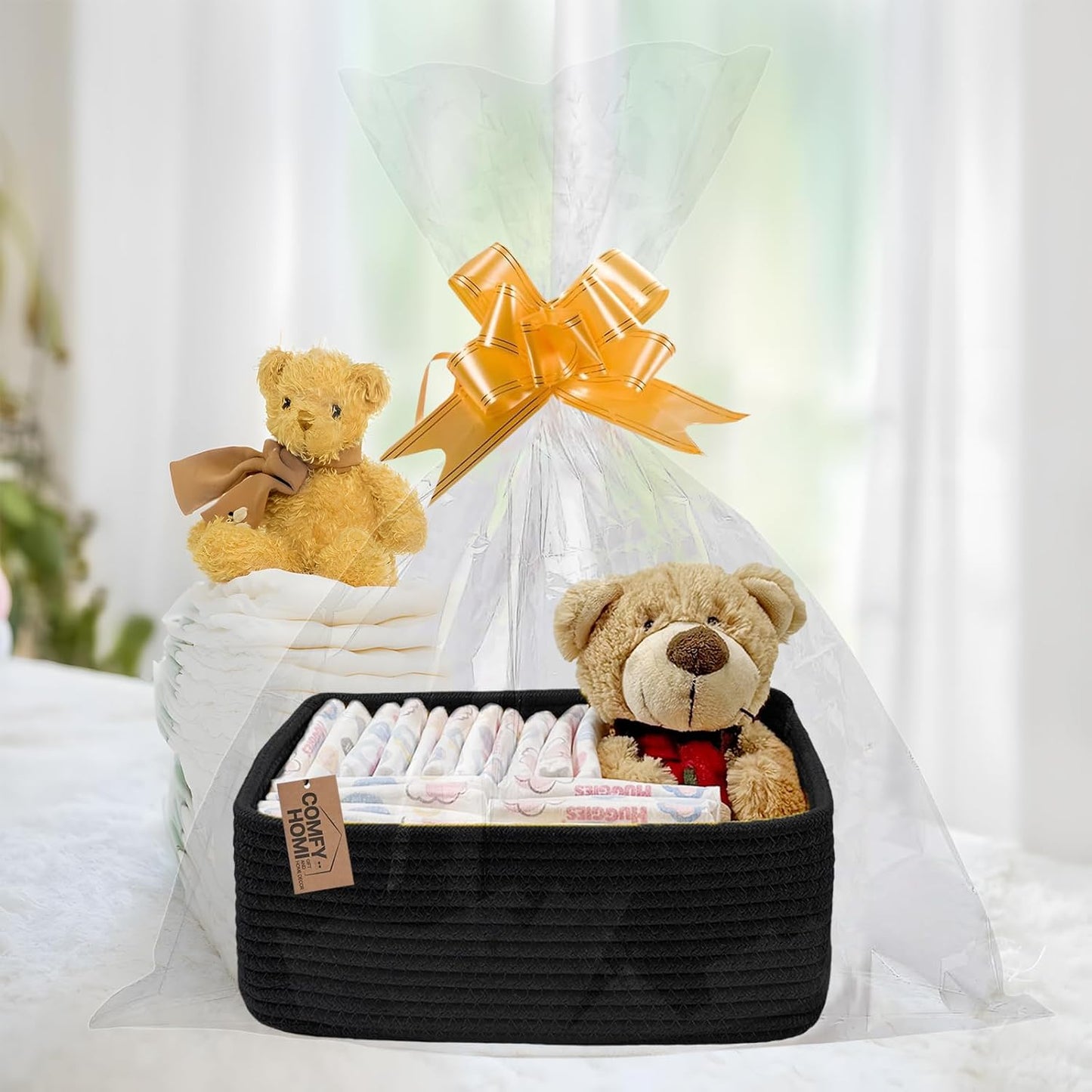 COMFY-HOMI 13" x 8.5" x 5.1" Storage Baskets for Organizing | Cotton Rope Woven Basket | Toy Storage Bin Box | Basket for Shelves, Closet Organizer Bin, Decorative Closet Shelf, 3 Pack