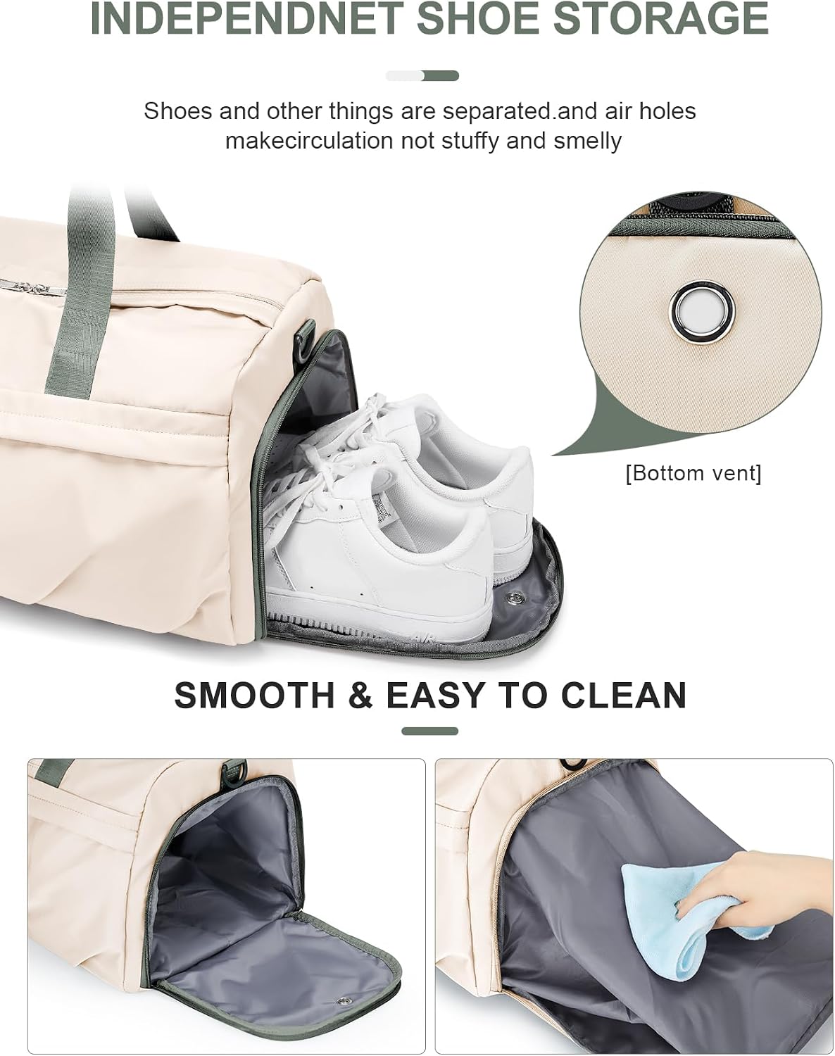 Gym Bag for Women with Shoe Compartment, Sport Travel Duffel Bag for Men