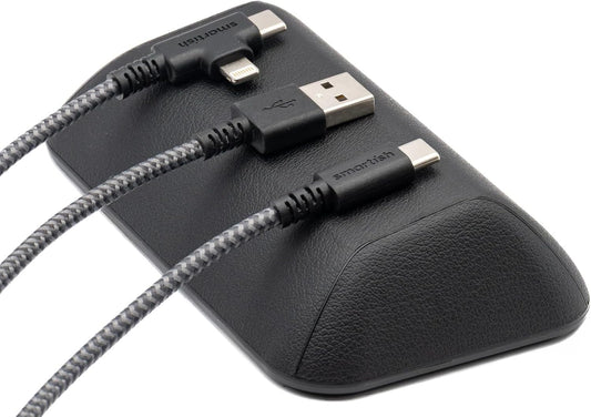 Smartish Magnetic Cord Holder, Bigger Cable Wrangler, Office Desk Organizer | Holds 8 Cords, 2 Cable Clips, Weighted Base, Charger Keeper, Phone Charging Cable Management, Nightstand Accessories, Black