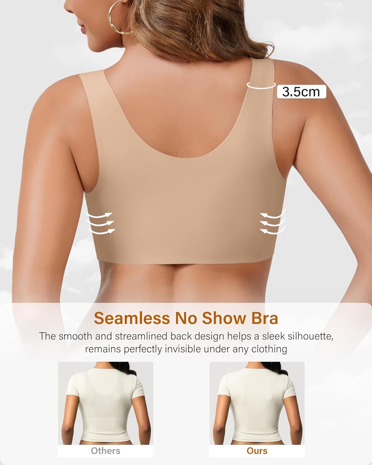 Wireless Bras for Women No Underwire Seamless Full Coverage T-Shirt Pullover Sleep Bra Comfort Lounge Bralette