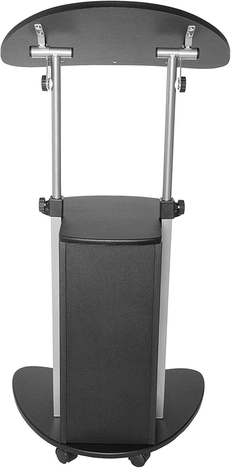 Techni Mobili Sit-to-Stand Mobile Medical Laptop Computer Cart, Black, Adjustable Height, B005