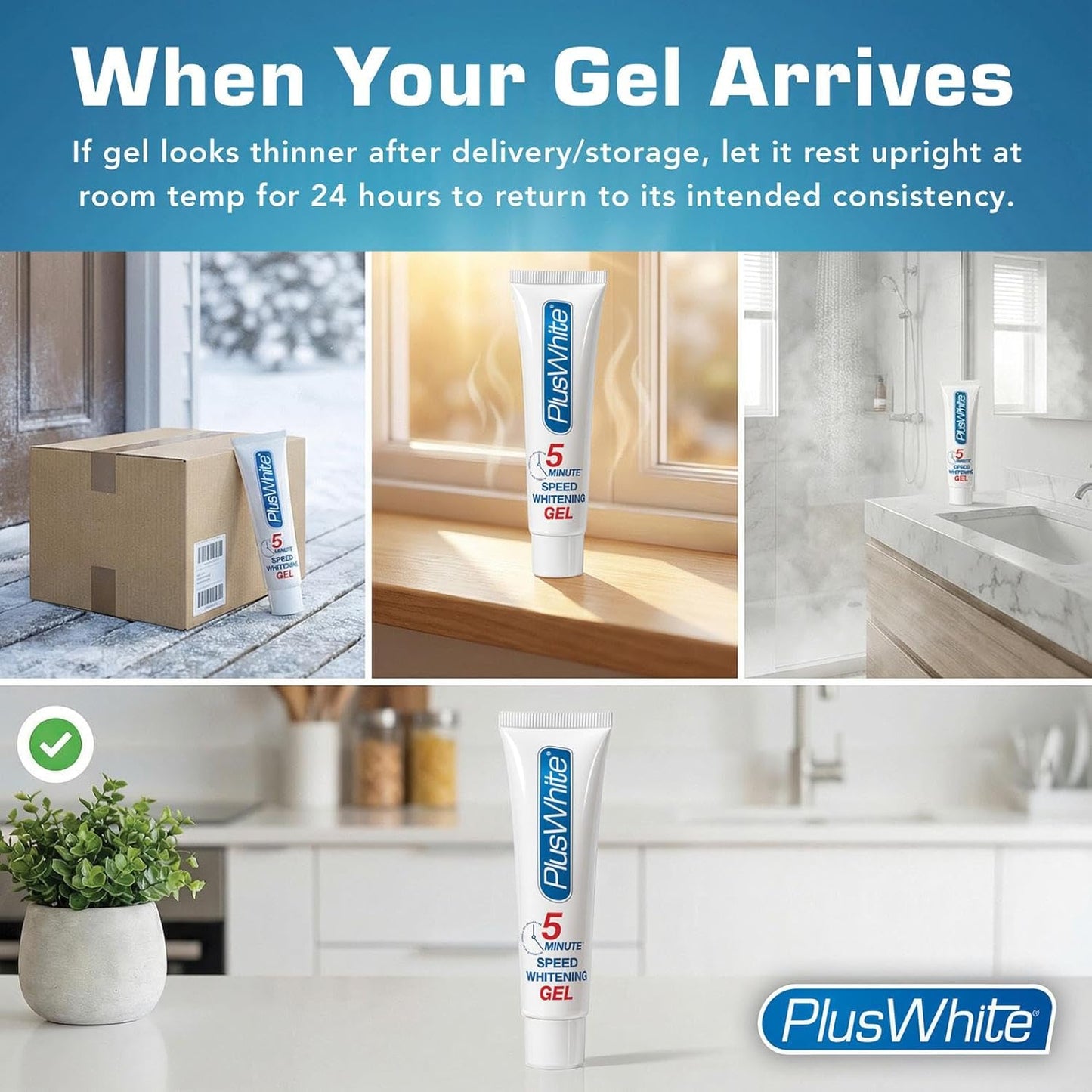 Plus White Speed Whitening Gel - Works in 5 Minutes - Professional Teeth Whitening w/Dentist Approved Ingredient (2 oz)