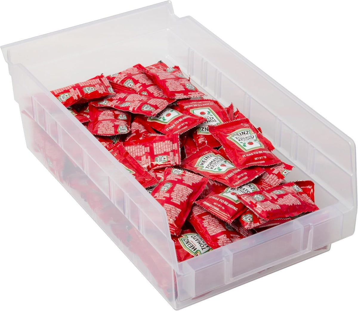 Akro-Mils 30130 Plastic Shelf Bins, Heavy Duty Storage Bins for Garage, Closet, and Drawer Organization, 12" x 6-1/2" x 4", Clear, 12-Pack