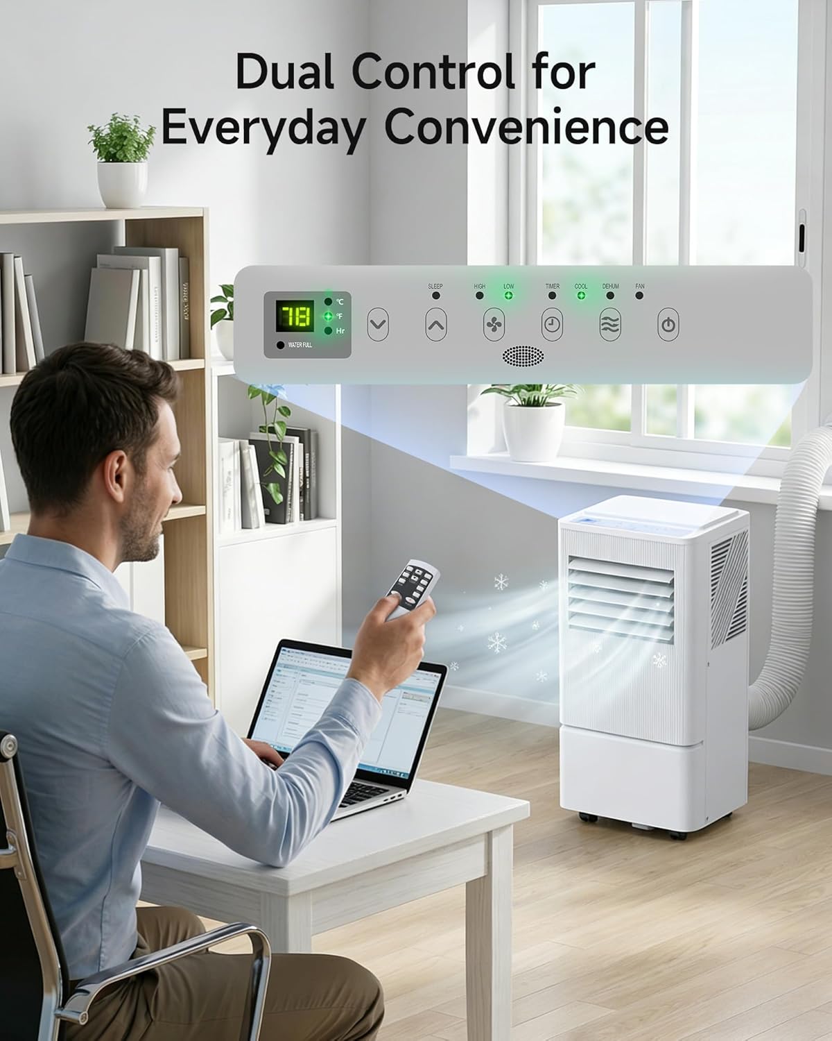 Air Choice Portable Air Conditioners, 10000 BTU Air Conditioner Portable for Room Up to 450 Sq.Ft, Remote Control, 24H Timer, Dehumidifier & Fan Modes, 3-in-1 Portable AC Unit for Bedroom, Window Kit