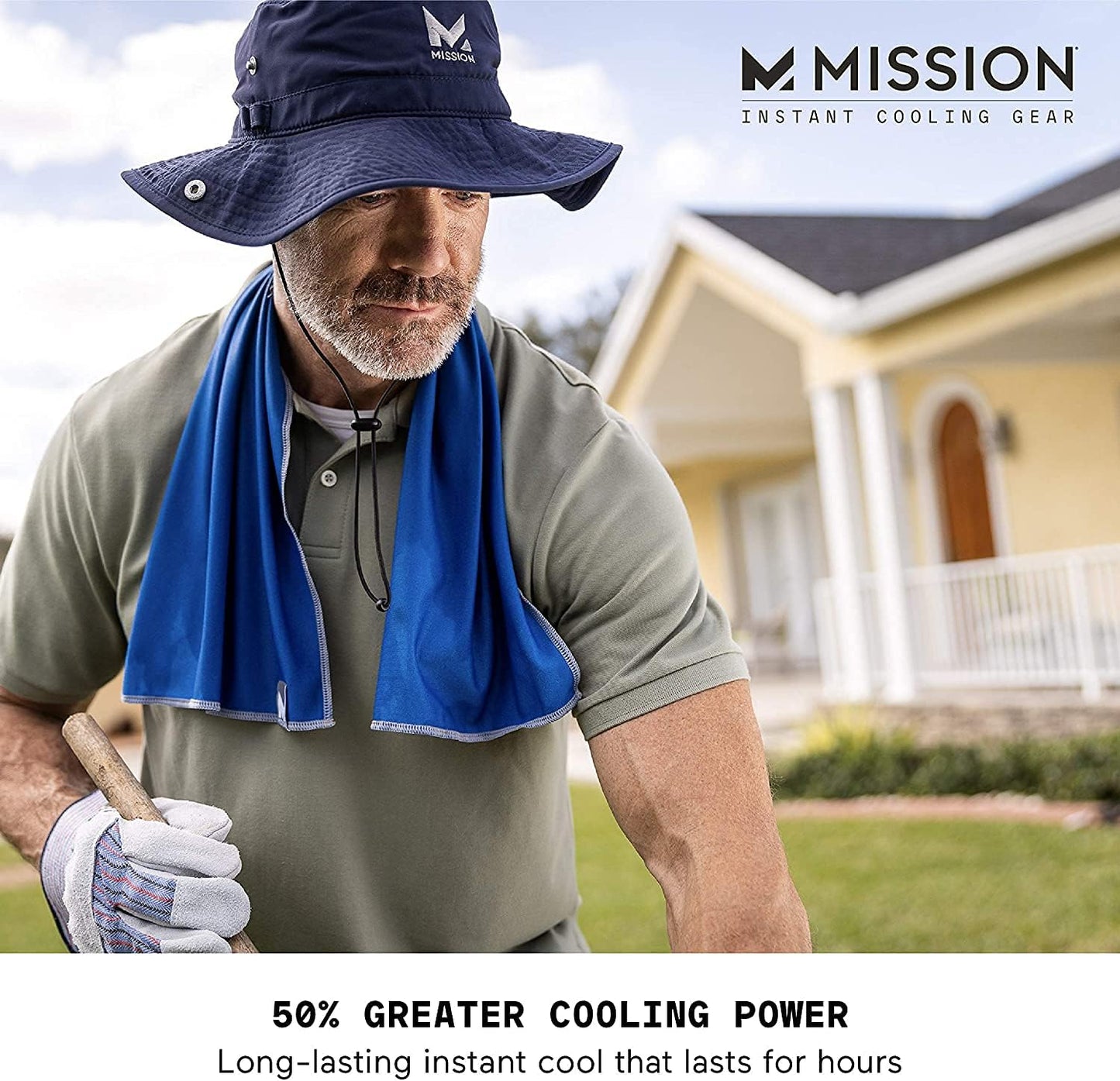 MISSION Max Plus Cooling Towel- Soft, Durable Microfiber - Cools Up to 3 Hours - UPF 50 Sun Protection - Machine Washable