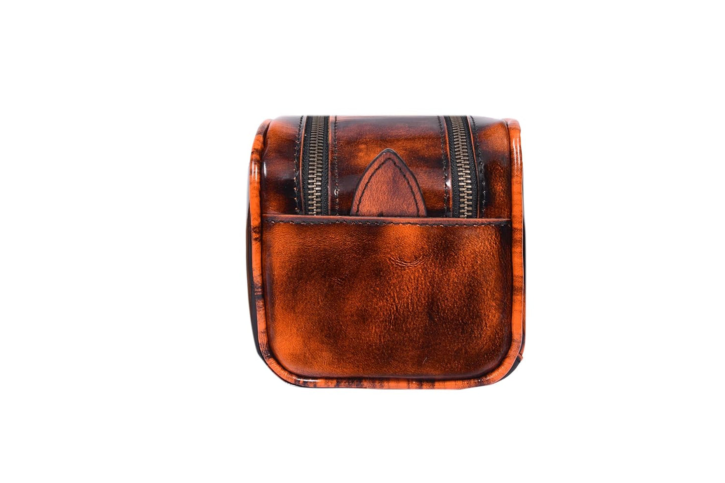 10" Premium Leather Toiletry Travel Pouch With Waterproof Lining | King-Size Handcrafted Vintage Dopp kit By Aaron Leather Goods (Canary Brown)