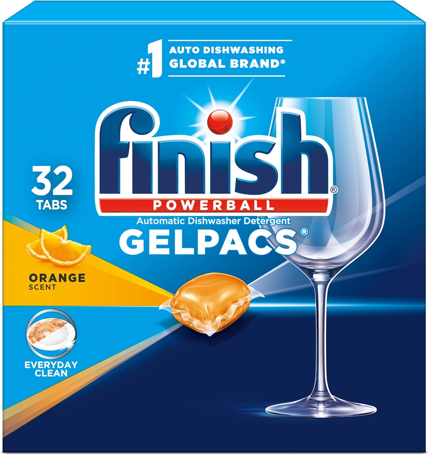 Finish Gelpacs Dishwasher Detergent Pods, Quick Dissolving Cleaning Power, Fights Grease & Dried-On Food, Easy-to-Use Pre-Measured Dishwasher Soap, Orange Scent, 84 Count