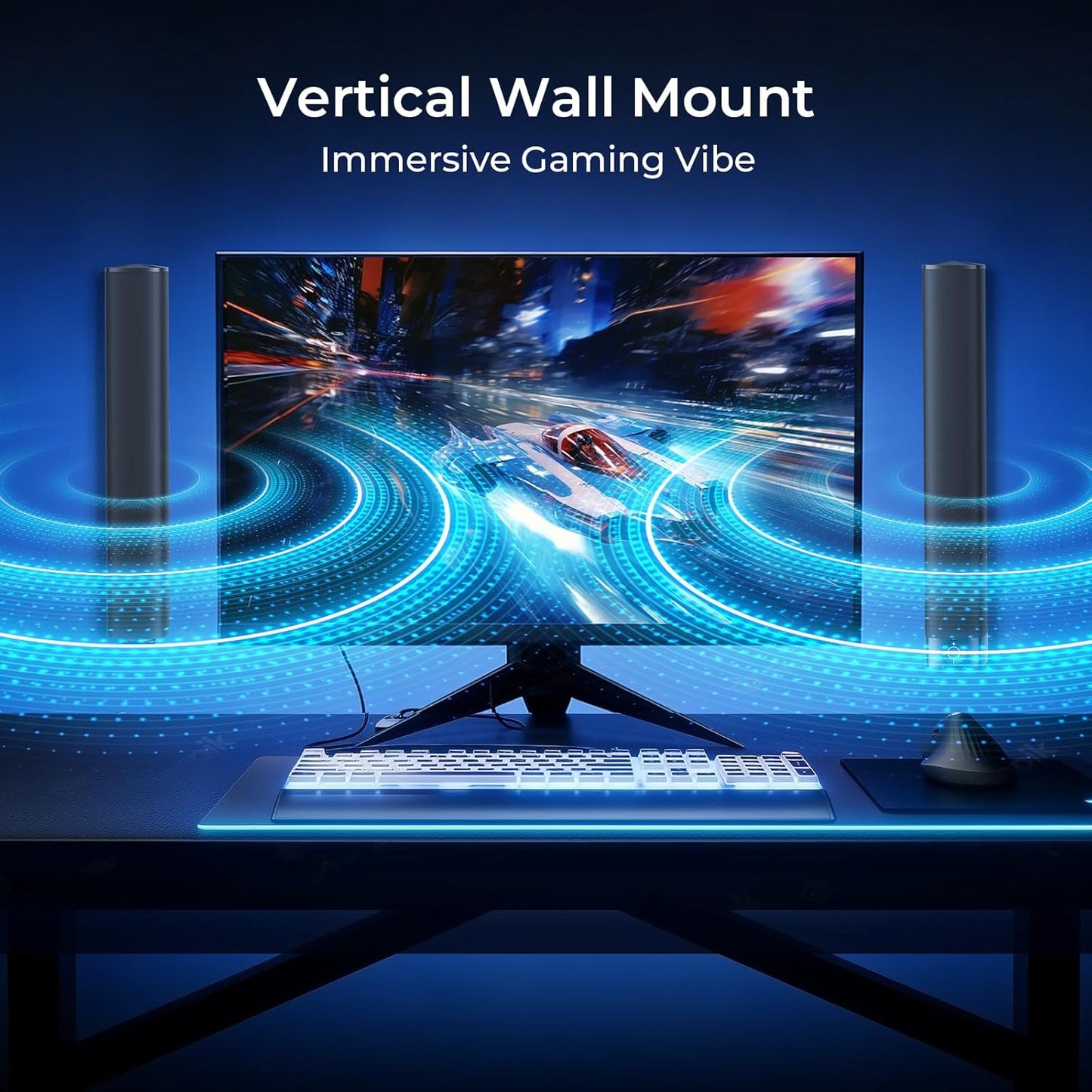 Sound Bar for Smart TV, Soundbar with Bluetooth/ARC/Opt/AUX Connect, Auto Volume Boost, 3 Equalizer Modes, 2 in 1 Detachable Soundbar for TV/PC/Gaming/Projectors