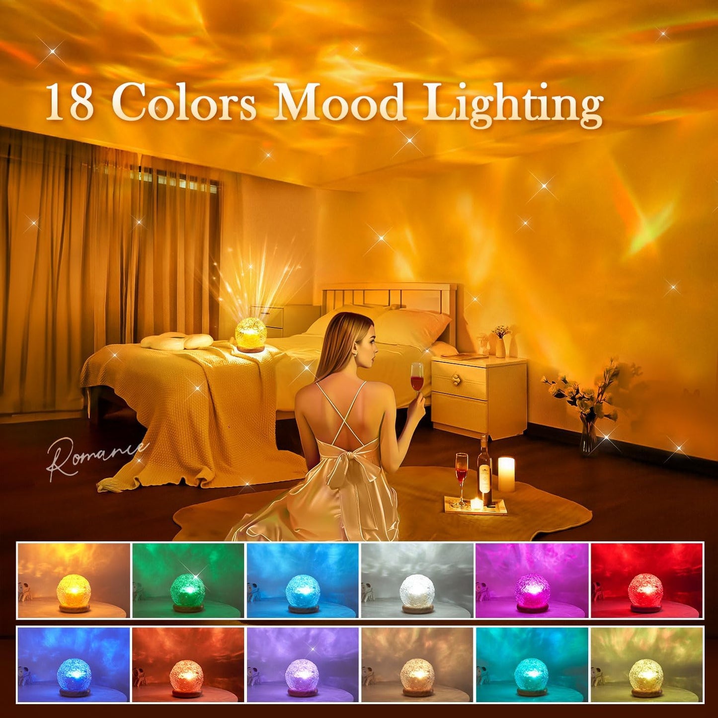 Teen Girl Gifts Trendy Stuff Mood Lighting,18 Colors Birthday Graduation Gifts Aurora Light Projector for Bedroom,Dimmable Ambient Lighting Northern Lights Projector &Night Light Projector with Remote