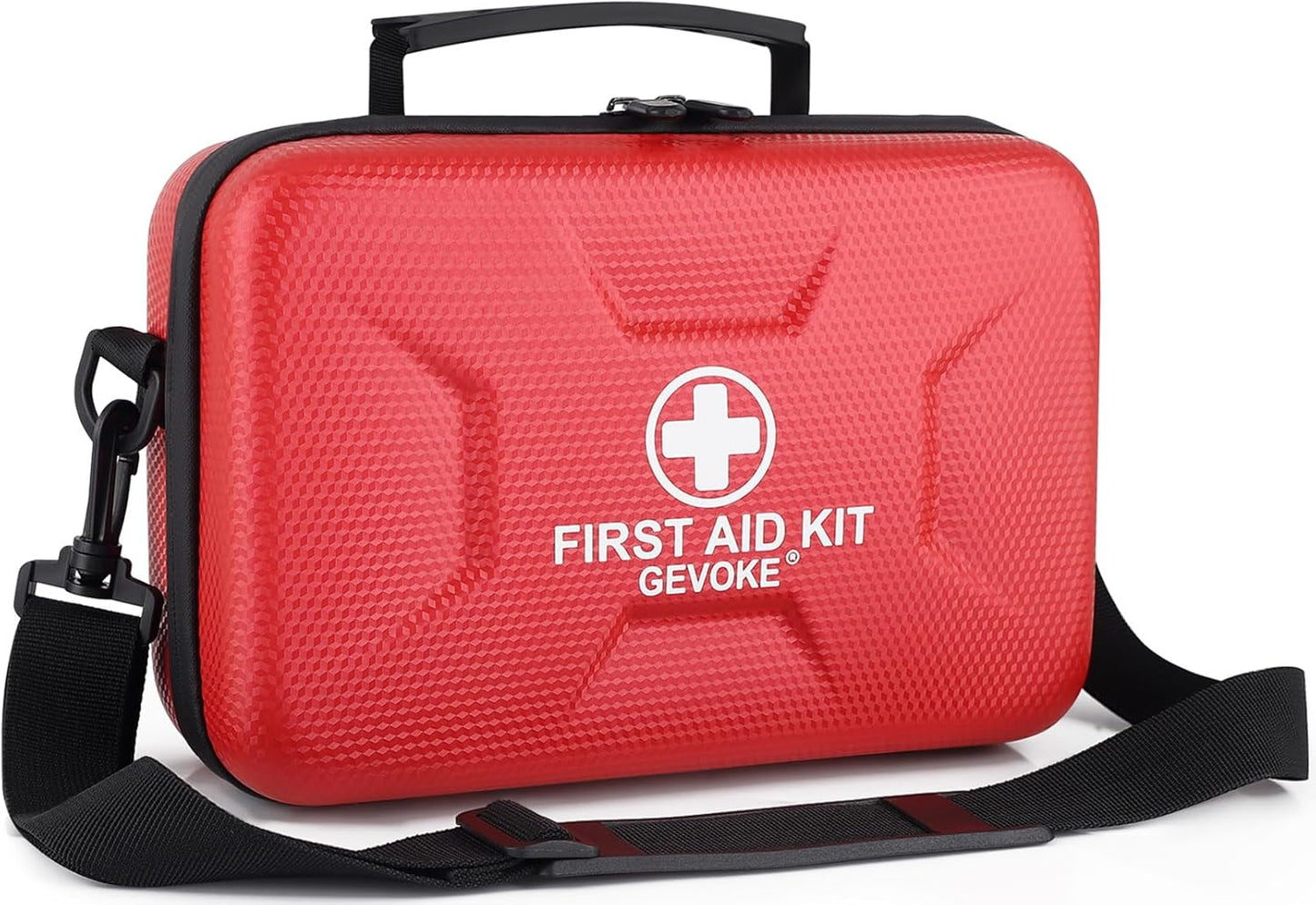 Gevoke 410 Piece Waterproof Hard Shell First Aid Kit for Home, Car, Travel, Camping, Truck, Hiking, Sports, Office, Vehicle & Outdoor Emergencies - Emergency Medical Kits (Black)