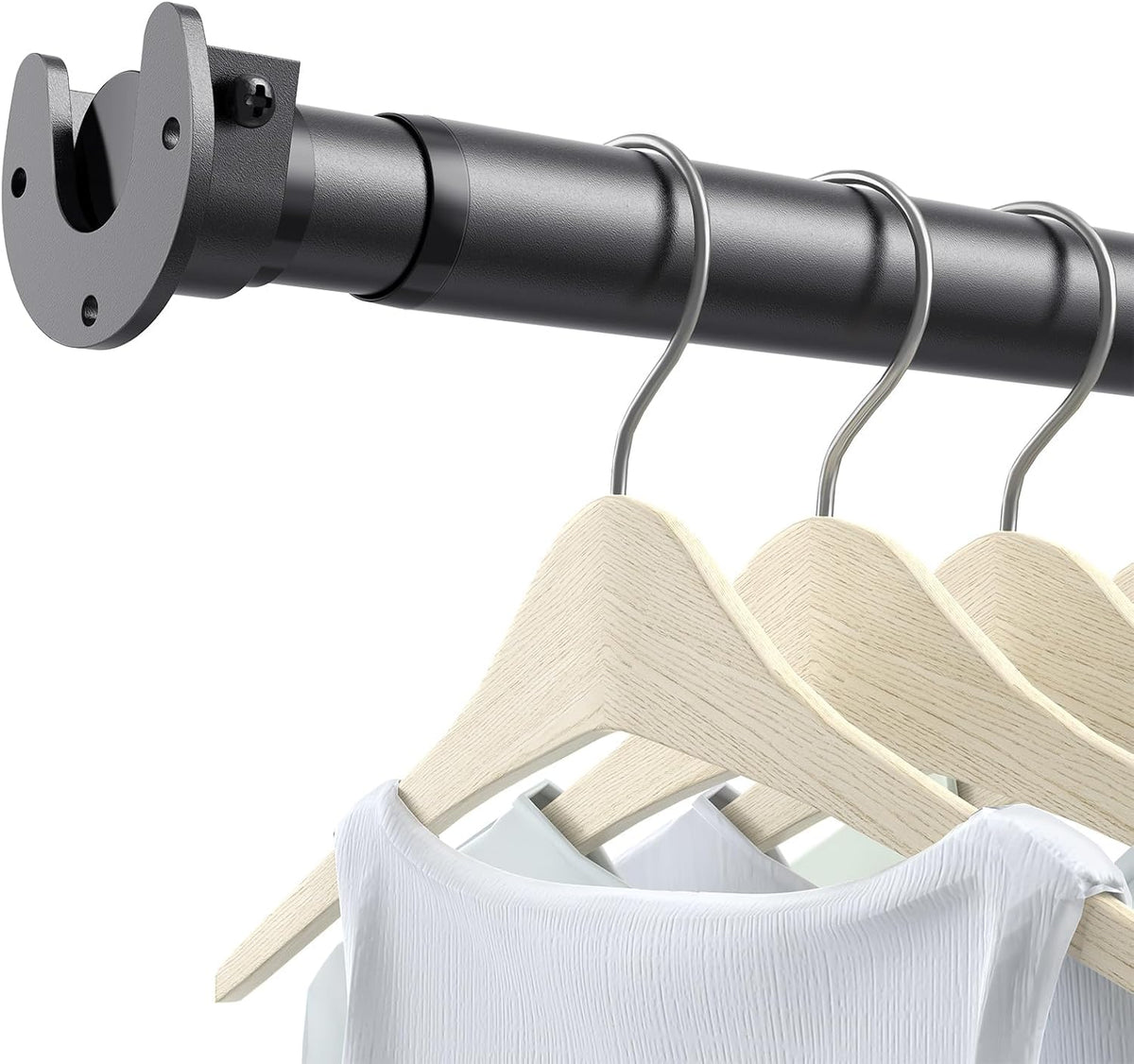 Closet Rod, 17-99in Stepless Adjuatable closet rods for Hanging Clothes