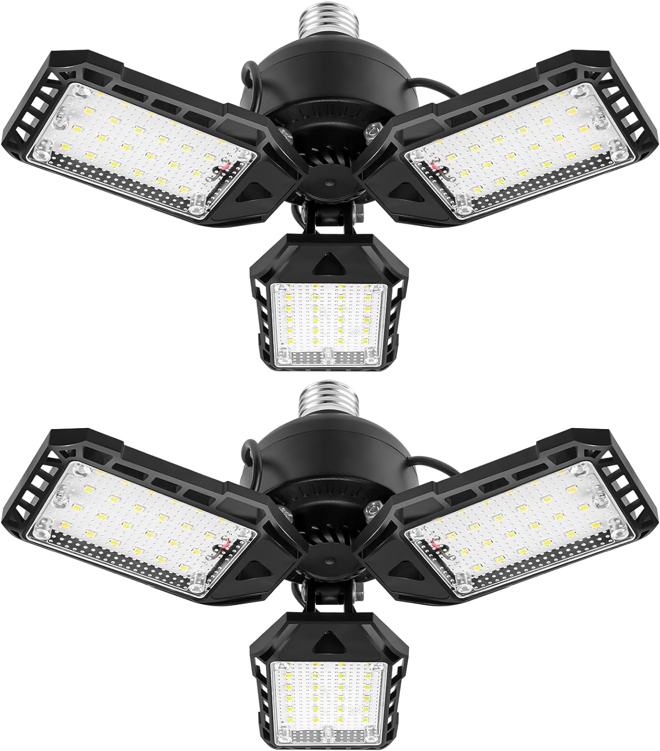 LED Garage Lights Bulb 2 Pack 180W 18000LM 6500K Led Shop Light with 6 Plus 1 Deformable Panels Basement Barn Ceiling Lights for E26/E27