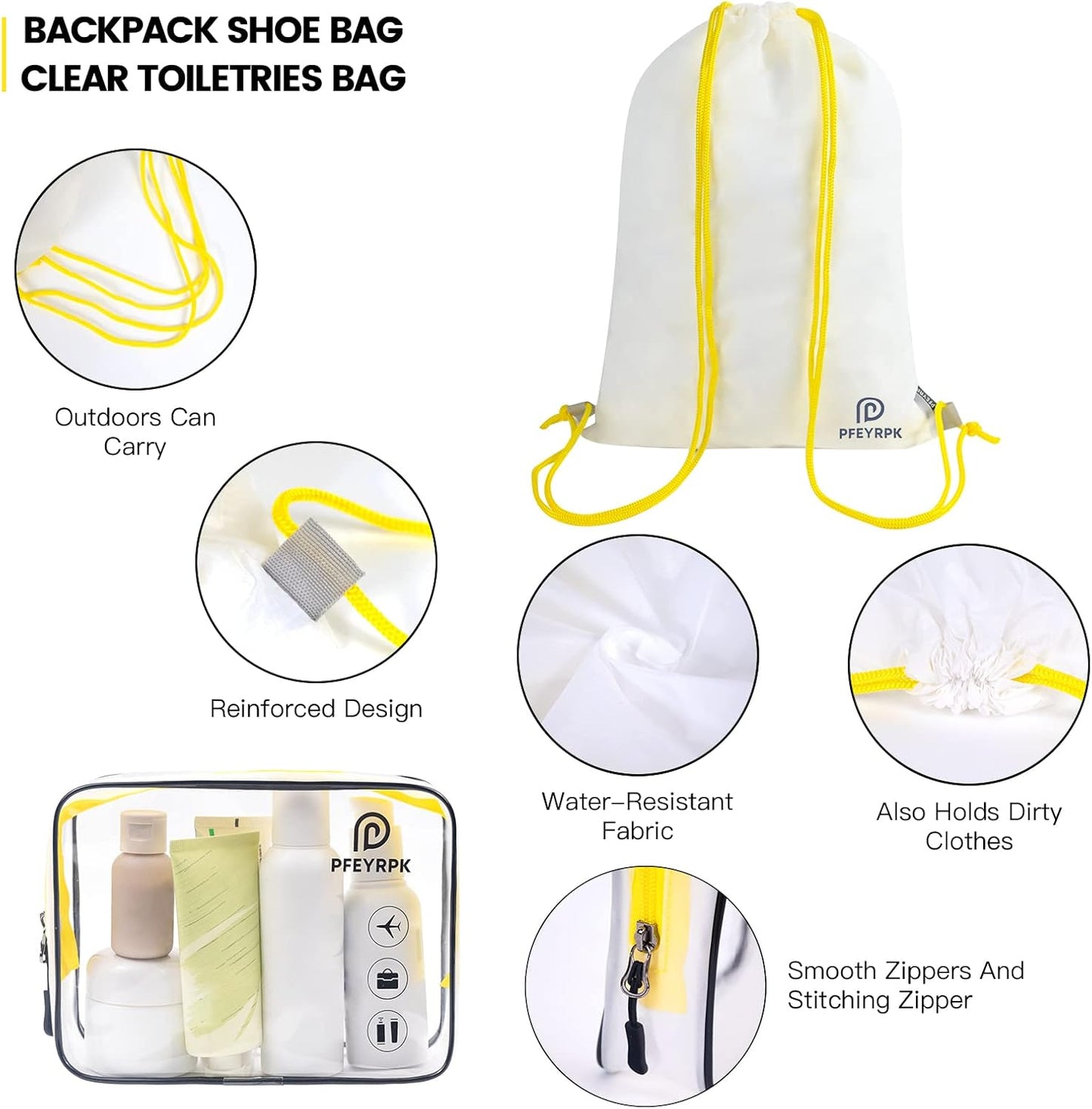 PFEYRPK Lightweight Compression Packing Cubes for Suitcases, Compressible Expandable Travel Packing Organizer with Clear Toiletries and Backpack Bag, Travel Essentials for Carry on Luggage 7 Set
