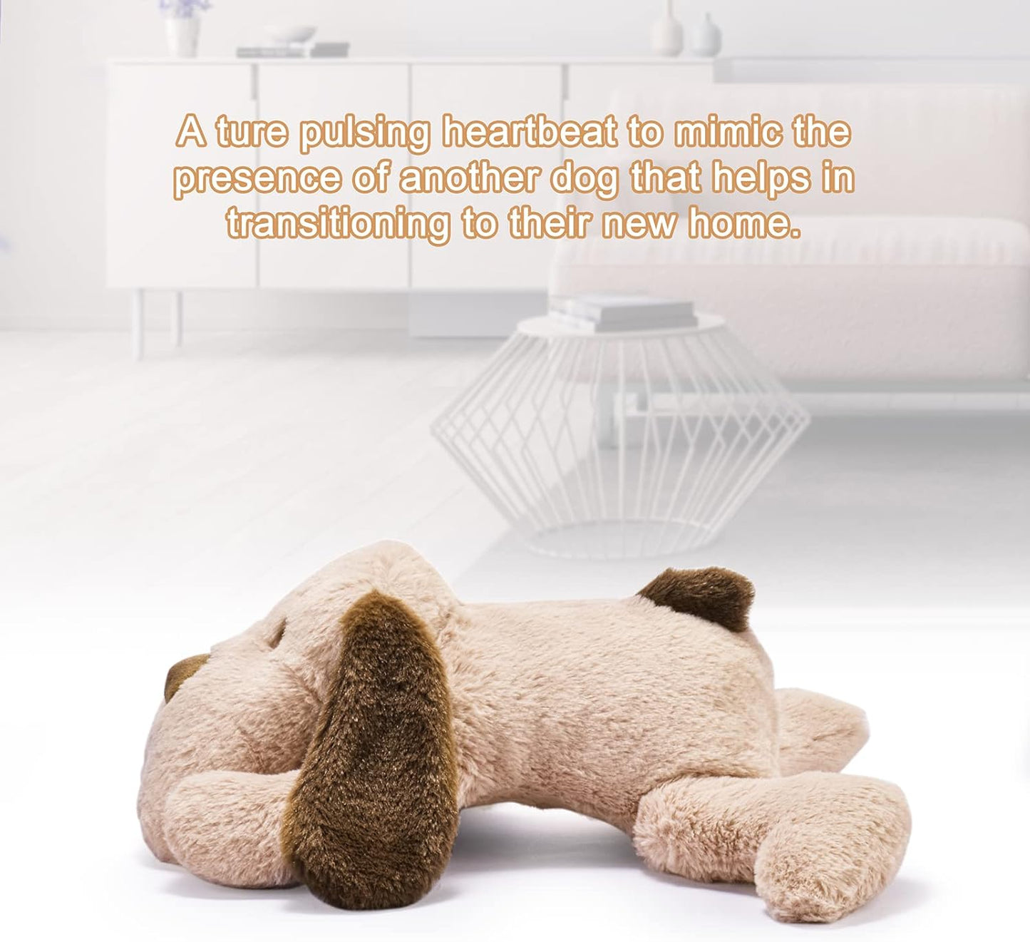 Moropaky Puppy Heartbeat Toy for Anxiety Relief Dog Behavioral aid Toy for Puppies Sleep Aid Separation Anxiety Soother Cuddle, Brown