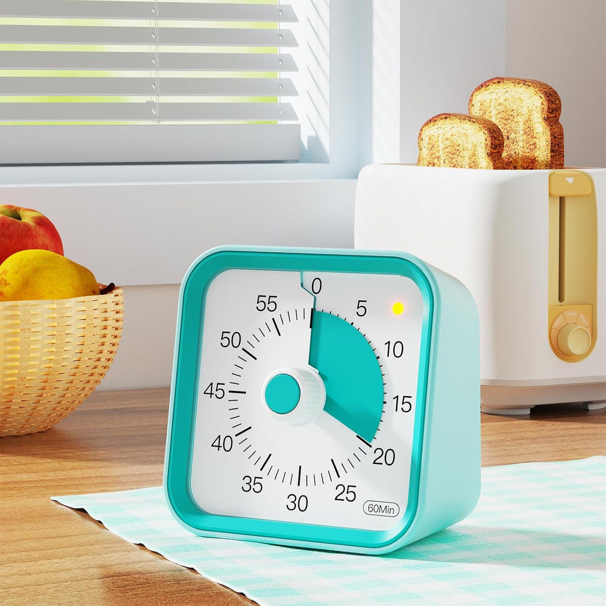 Visual Timer for Kids, Cute Timer with Pause Function, Green