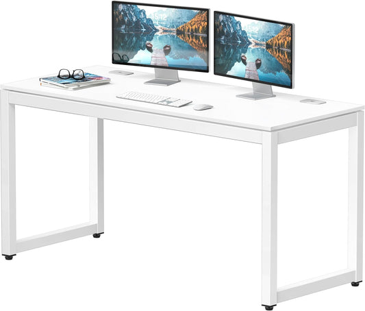 SHW 55-Inch Commercial-Grade Office Computer Desk, White