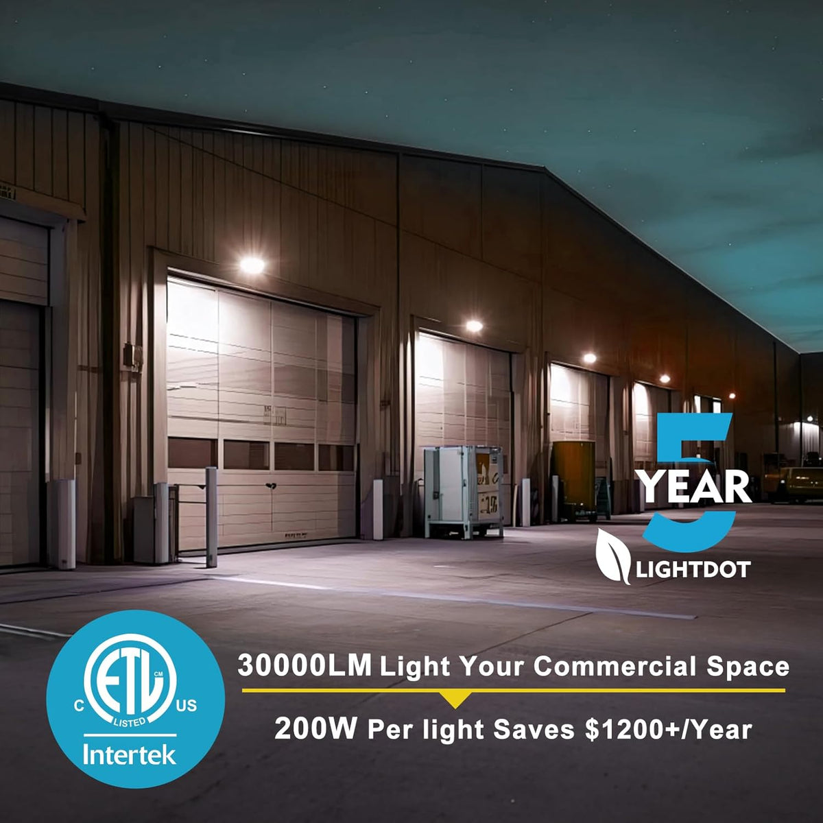 Lightdot 4 Pack 200W Wall Pack LED Exterior Light with Smart Photocell