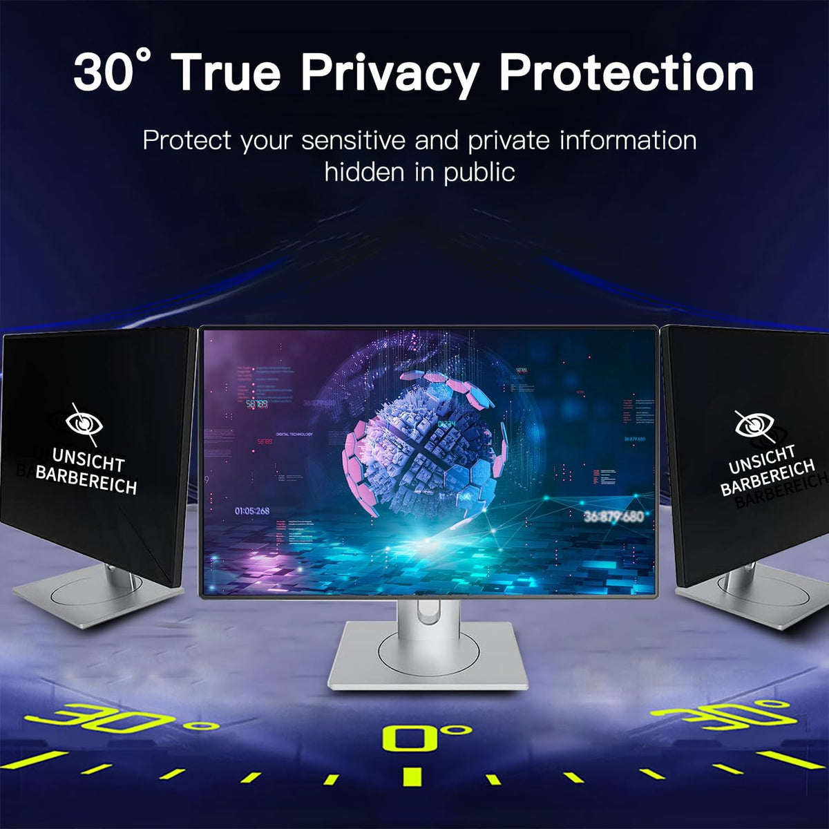Magnetic Hanging Computer Privacy Screen for 21.5'' 16:9 Widescreen Monitor