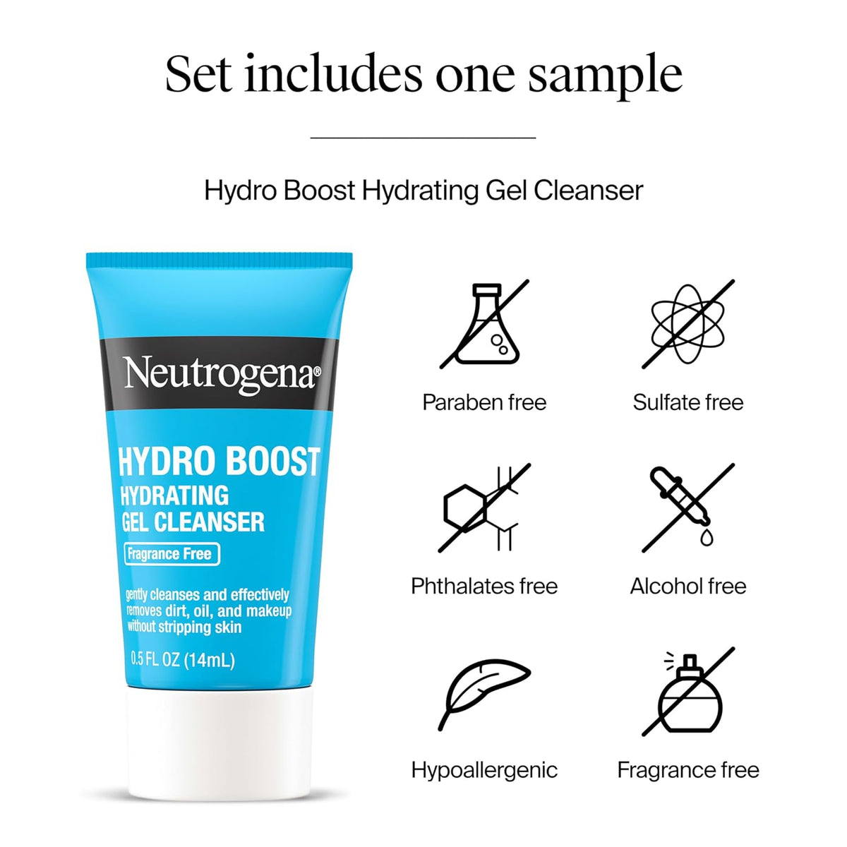Neutrogena Hydro Boost Hyaluronic Acid Hydrating Face Moisturizer With SPF 50, Fragrance Free Facial Moisturizer, 1.7 fl. oz, & Trial Size Hydro Boost Facial Cleanser, 0.5 fl. oz