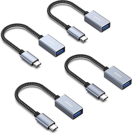 BENFEI 4 Pack USB C to USB 3.0 Adapter, USB C to A Male to Female Adapter Compatible with iPhone 15 Pro/Max, MacBook Pro/Air 2023, iPad Pro, iMac, S23, XPS 17, Surface Book 3 and More