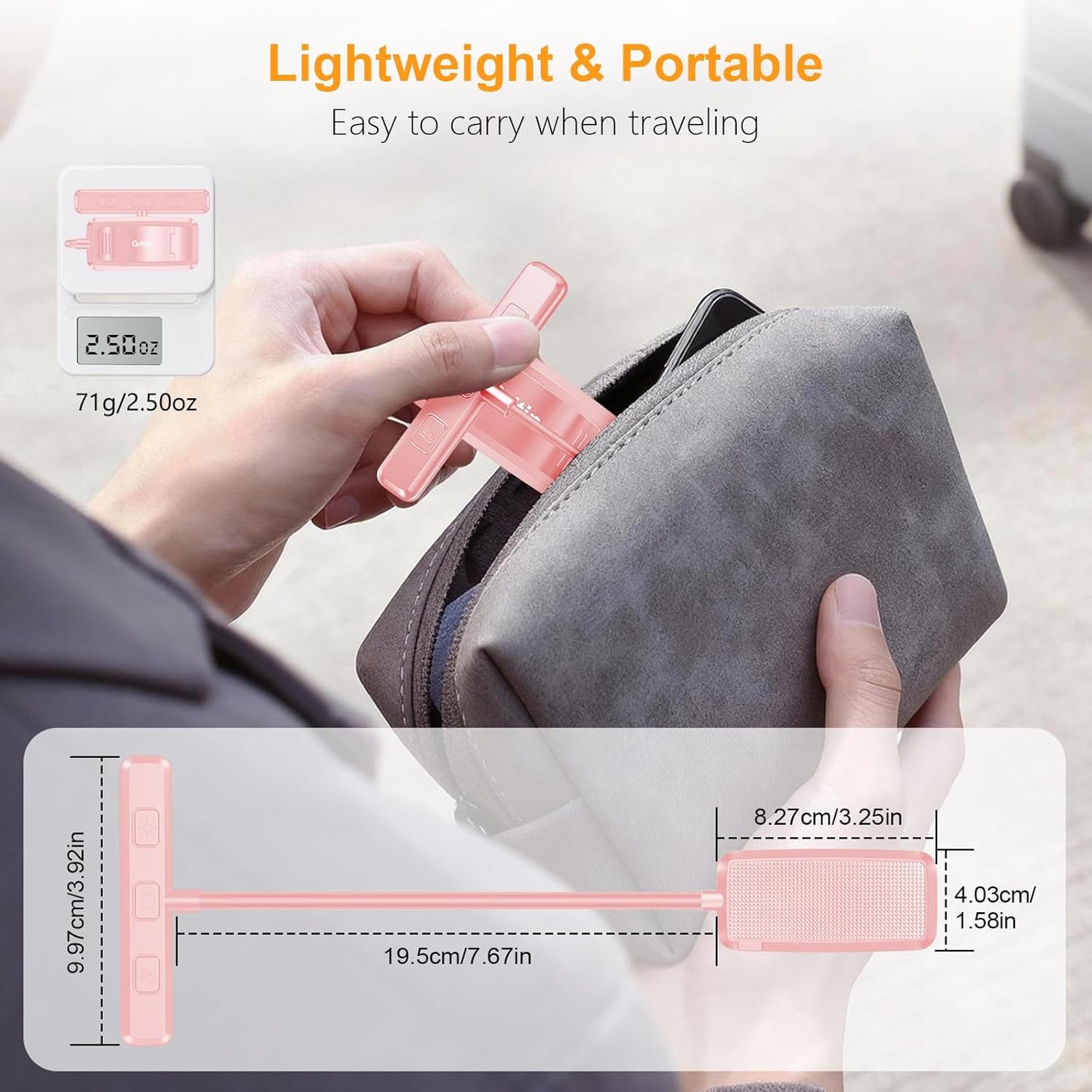 Gritin 19 LED Rechargeable Book Light for Reading in Bed with Memory Function- Eye Caring 3 Color Temperatures,Stepless Dimming Brightness,90 Hrs Runtime Clip on Light for Book Lovers-Pink