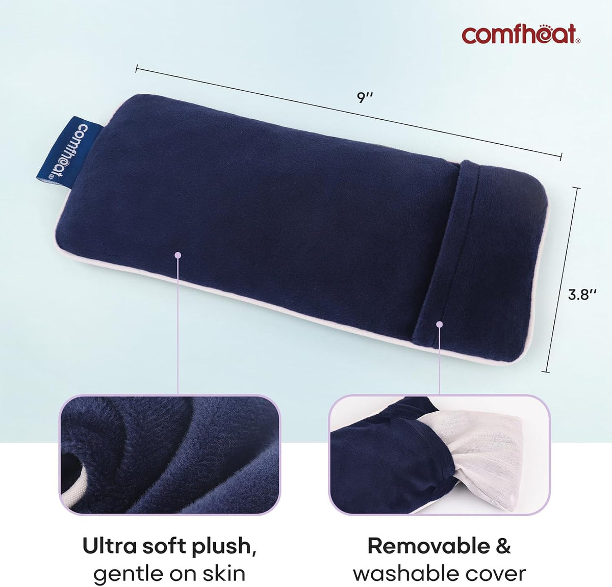 Unscented Weighted Eye Pillow - Soft Plush Removable Cover