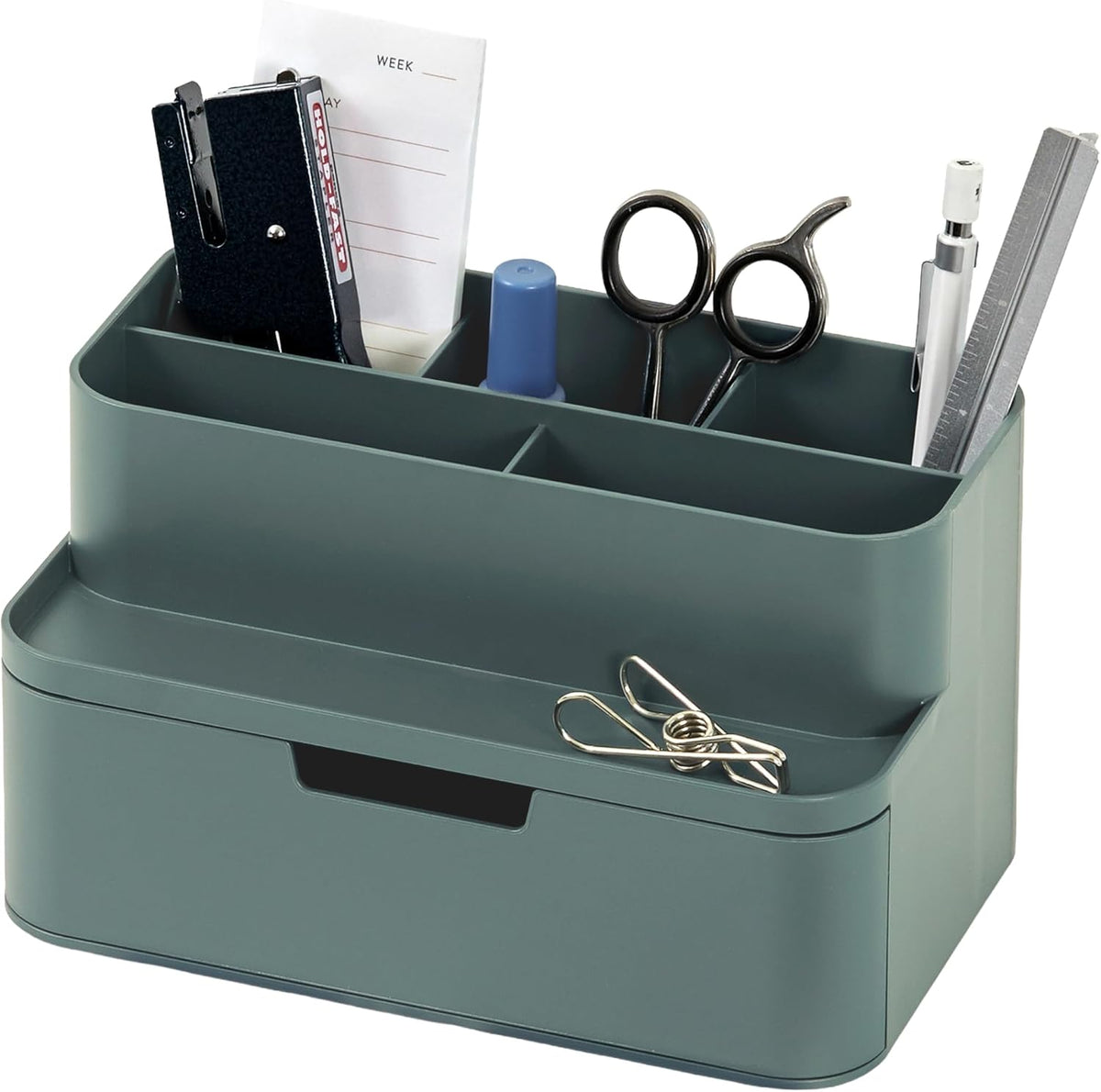 BLUE GINKGO Compact Desk Organizer, White, Made in Korea