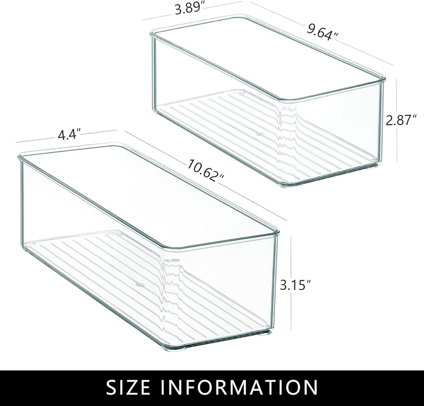 Qilinba 8 PACK Drawer Organizers Deep Drawer Organizer Bins Silverware Organizer Clear Stackable Storage Bins for Bathroom, Pantry, Office, Vanity, Desk Organization and Storage