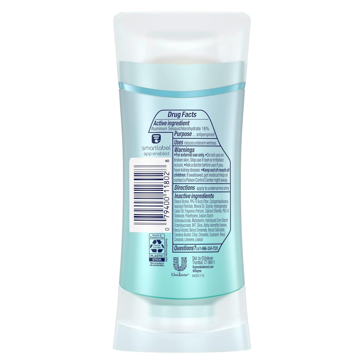 Degree Advanced Antiperspirant Deodorant 4 count 72-Hour Sweat & Odor Protection Shower Clean Antiperspirant for Women with MotionSense Technology 2.6 oz