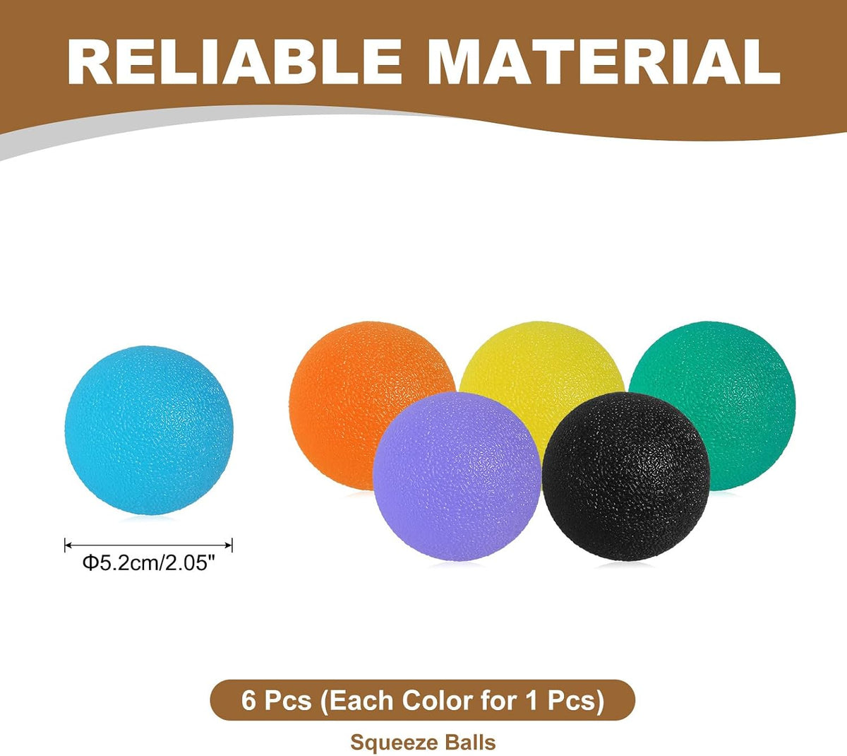 PATIKIL Hand Exercise Balls, 6 Pcs Squeeze Balls Stress Ball for Adults Grip Strengthening Occupational Equipment for Finger Wrist Strength, Multicolor