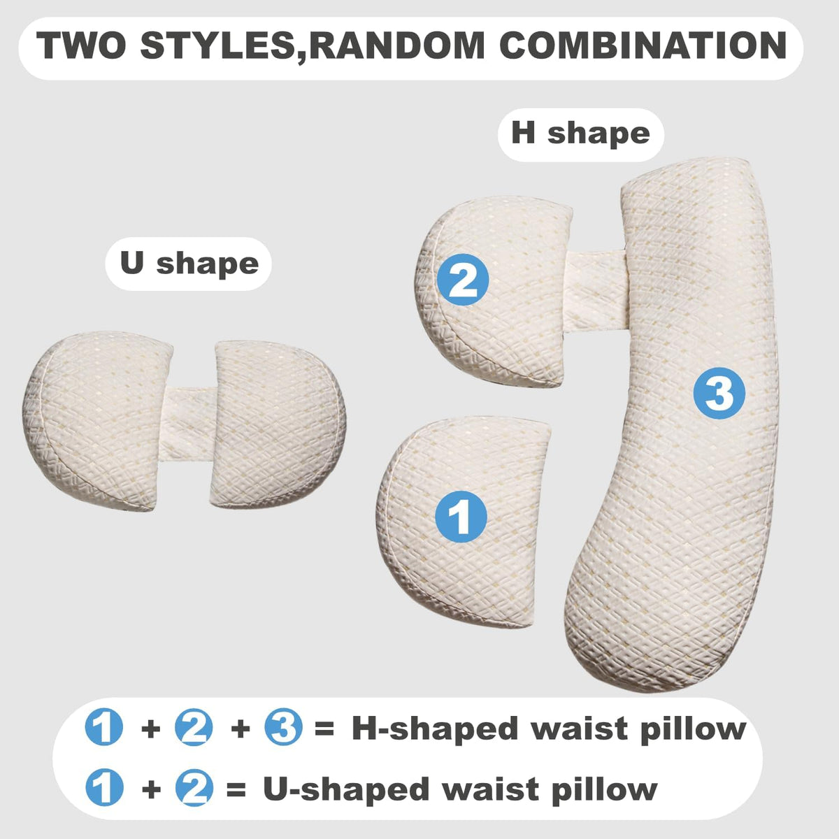 Pregnancy Pillow - Full Body Maternity Support for Back & Hips, Soft Sleeping Pillow with Removable Cover, Comfort for Side Sleepers and Pregnancy