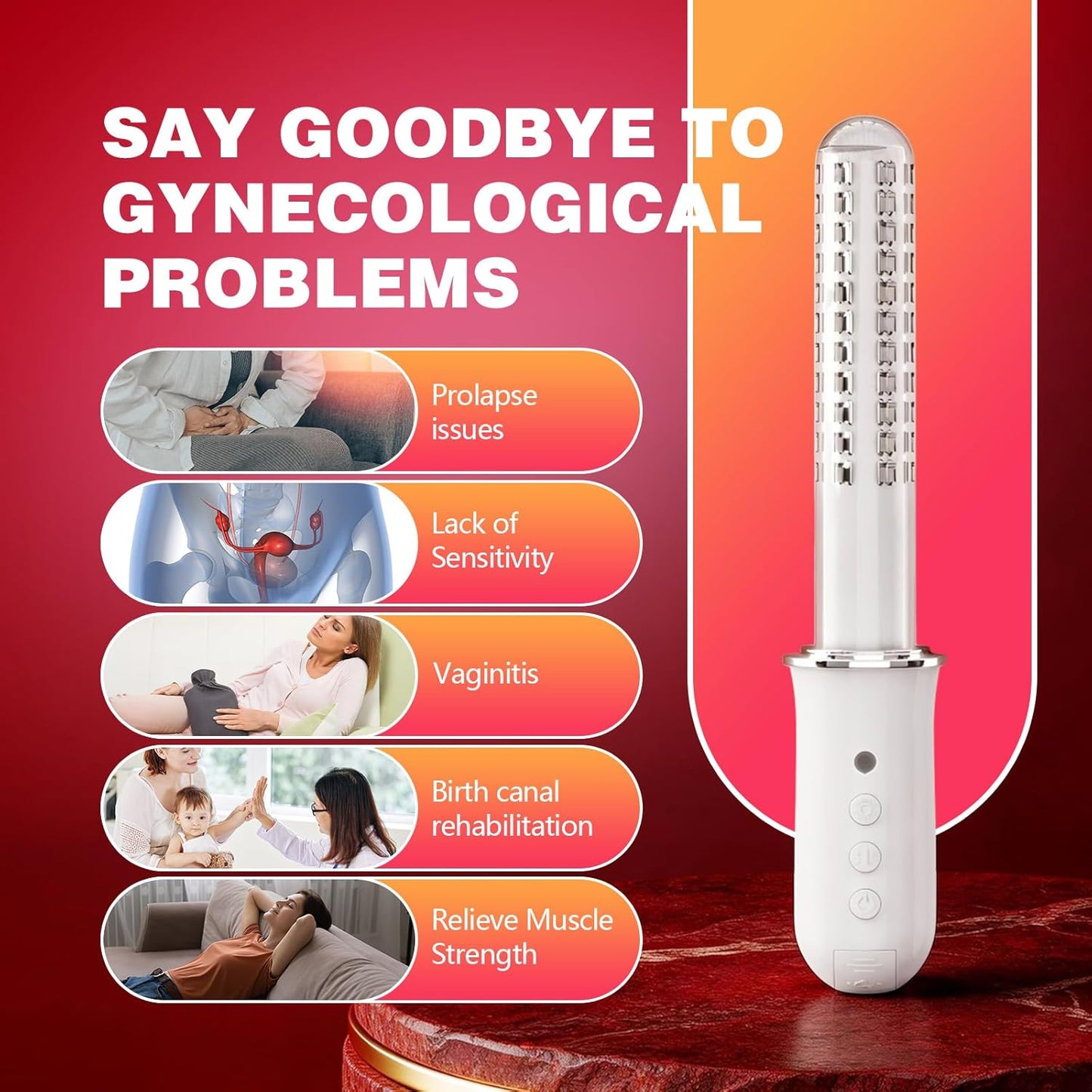 LED Personal Care Light Device with Red & Blue Light, Portable Hygiene Care Wand for Women Home-Use, Auto 35-Min Timer, USB Rechargeable Wellness Tool for Daily Care
