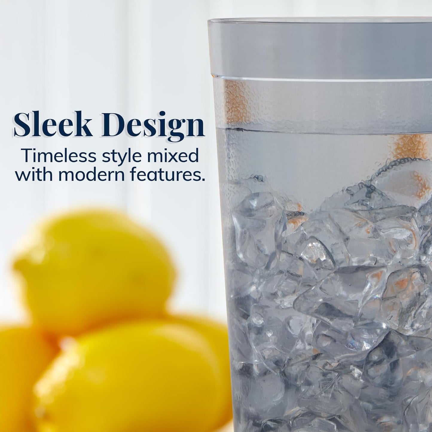 US Acrylic Cafe Plastic Reusable Tumblers (Set of 16) 20-ounce Water Cups in Grey | Value Set of Restaurant Style Drinking Glasses, Stackable, BPA-free, Made in the USA | Top-rack Dishwasher Safe